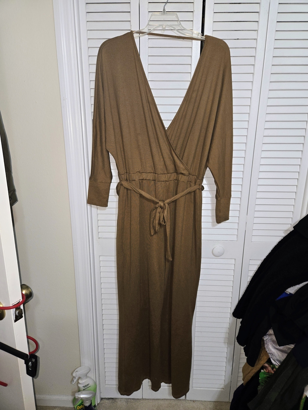 Fashion Nova Women's 1X Brown Jumpsuit with Tie Waist